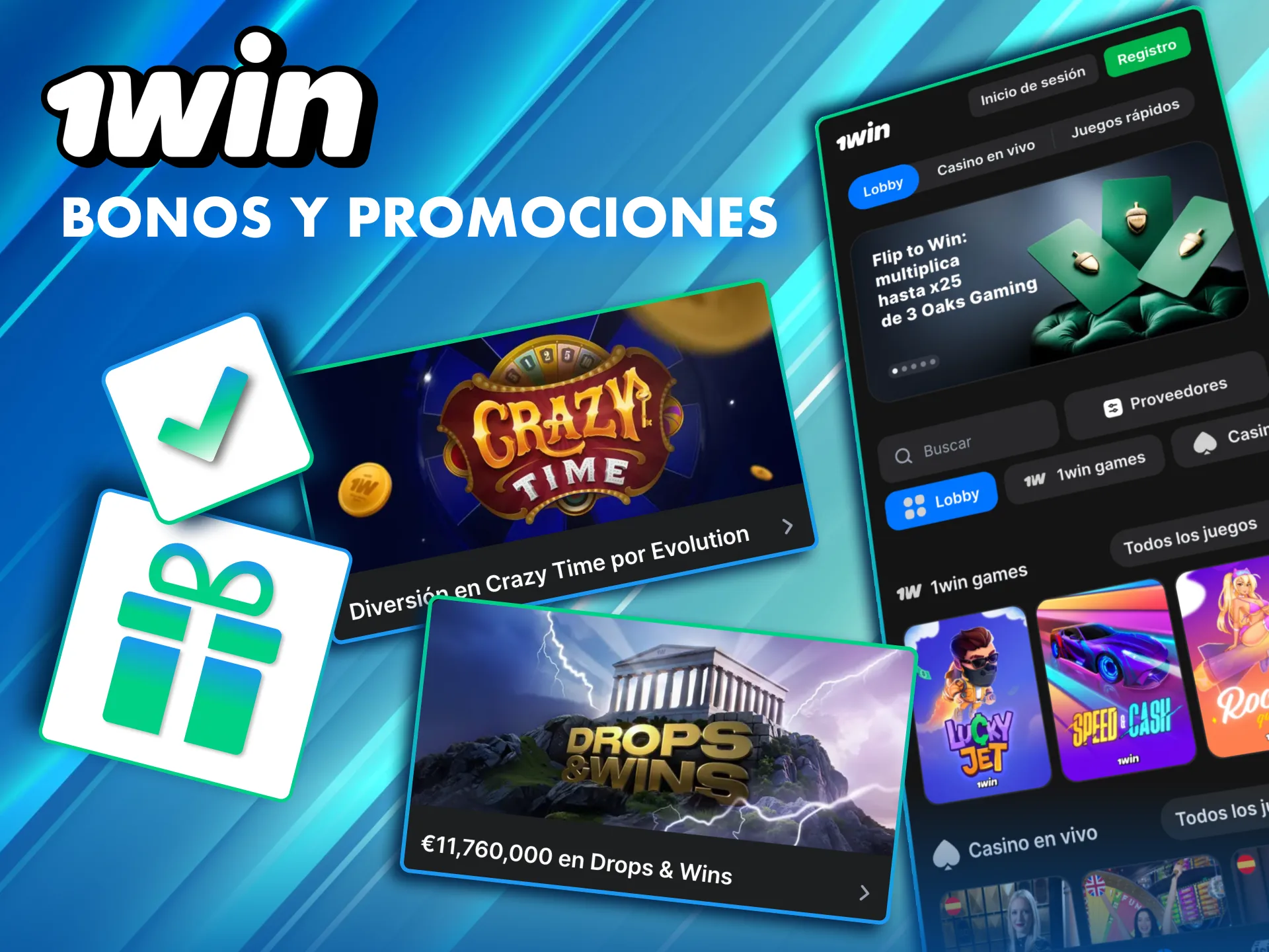 Bonos en vivo en 1Win México con hasta 500% en depósitos iniciales.