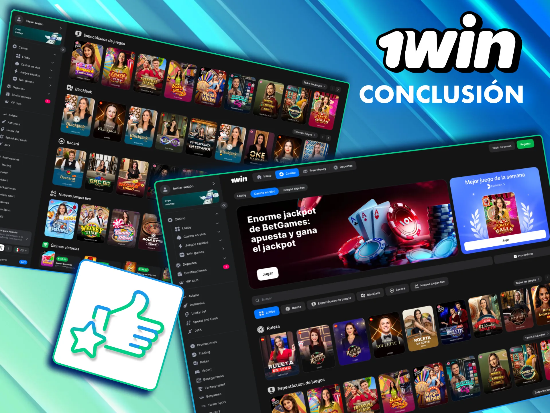 Regístrate en 1Win y accede a concursos en vivo y mesas reales sin salir de casa.