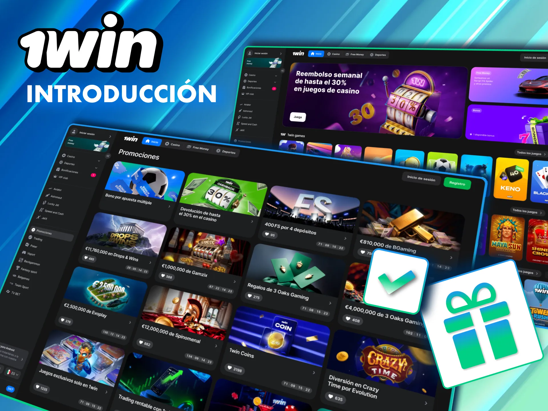 Explora más secciones con los bonos de bienvenida de 1Win.