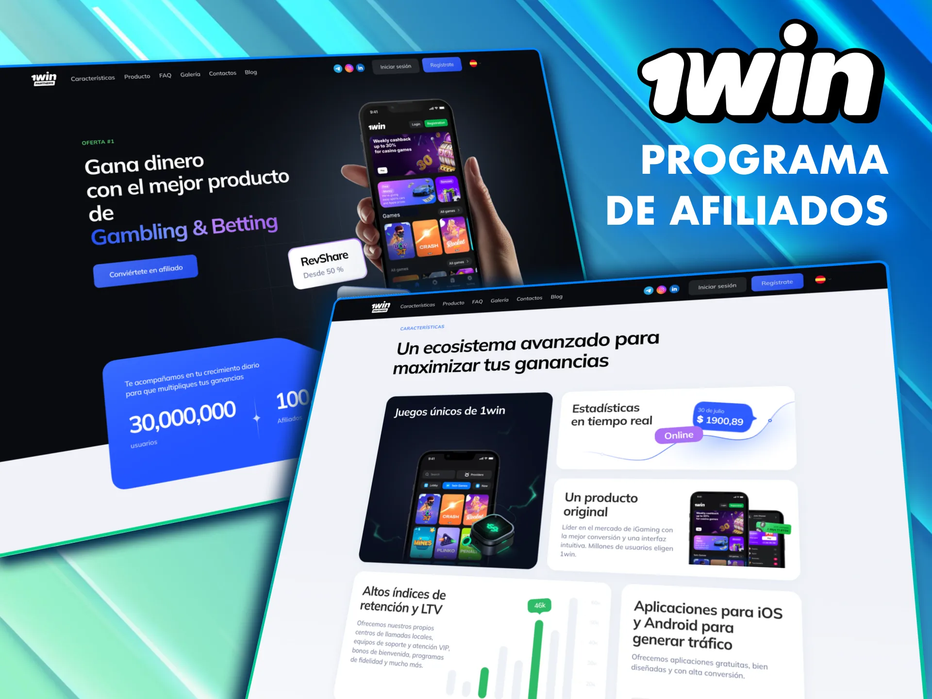 Gana comisiones con el programa de afiliados de 1Win México.